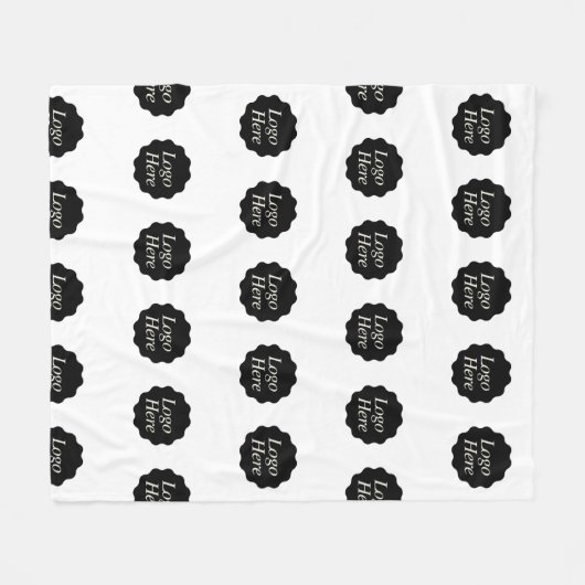 elegante Firma Custom Black Logo Fleecedecke (Vorderseite (Horizontal))