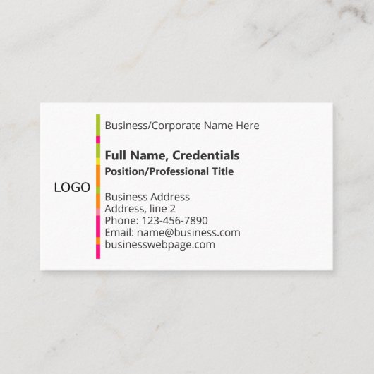 Elegante Firmenlogofarbe, Schwarz-weiß Visitenkarte (Vorderseite)