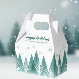 Elegante Firmenweihnachtsfeier Grüner Wald Geschenkschachtel