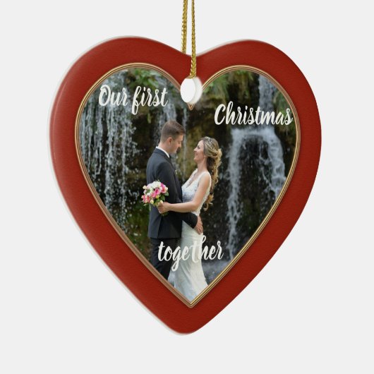 Elegante First Christmas Gemeinsam Foto Ornament (Rechts)
