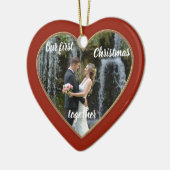 Elegante First Christmas Gemeinsam Foto Ornament (Links)