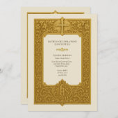 Elegante First Holy Communion Gold Chalice Einladung (Vorne/Hinten)