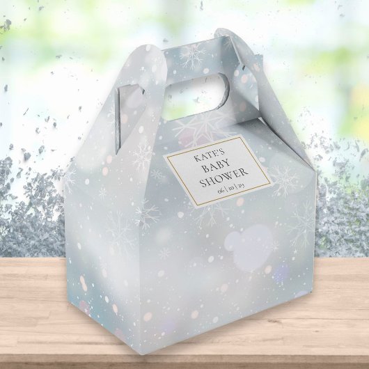 Elegante First Winter Snowflakes Babydusche Geschenkschachtel