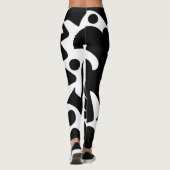Elegante Fitness Black and White Boho Formen Leggings (Rückseite)