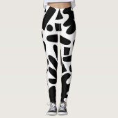 Elegante Fitness Black and White Boho Formen Leggings (Vorderseite)