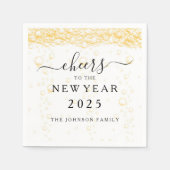 Elegante Fizz-Blasen zum Silvester Serviette (Vorderseite)