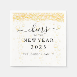 Elegante Fizz-Blasen zum Silvester Serviette