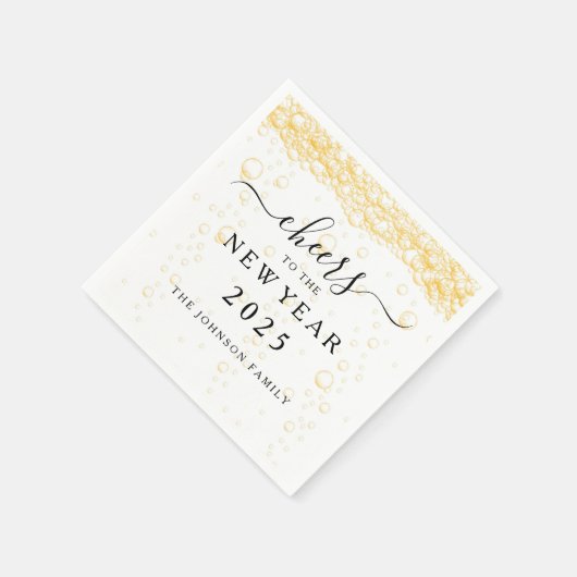 Elegante Fizz-Blasen zum Silvester Serviette (Ecke)