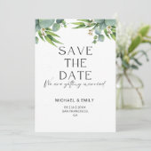Elegante Flachkarte Save the Date (Stehend Vorderseite)