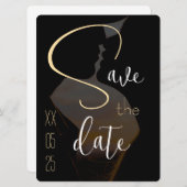 Elegante Flachkarte Save the Date (Vorne/Hinten)