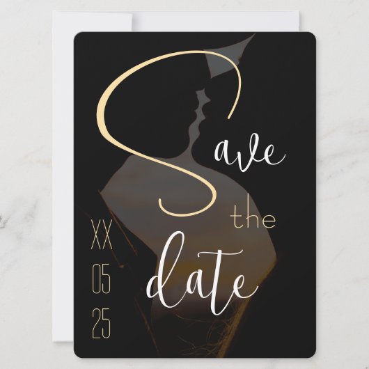 Elegante Flachkarte Save the Date (Vorderseite)