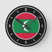 Elegante Flagge der Malediven Runde Wanduhr (Vorderseite)