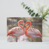 Elegante Flamingo-Liebe Save the Date Vorlage (Stehend Vorderseite)
