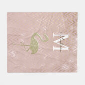 Elegante Flamingo Monogram Rose Gold Fleecedecke (Vorderseite (Horizontal))