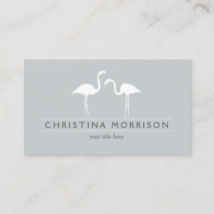 Elegante Flamingos auf Slate Blue Business Card Visitenkarte