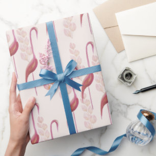 Elegante Flamingos, Gold und Rosa Geschenkpapier