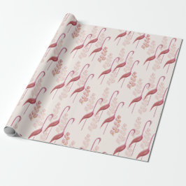 Elegante Flamingos, Gold und Rosa Geschenkpapier