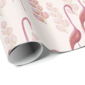 Elegante Flamingos, Gold und Rosa Geschenkpapier (Rolleneckpunkt)