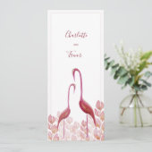 Elegante Flamingos, Gold und Rosa Karte (Stehend Vorderseite)