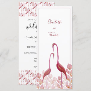 Elegante Flamingos in Aquarell, Gold und Rosa Kart Karte