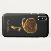 Elegante Flamme Golden Rose Case-Mate iPhone Hülle (Rückseite (Horizontal))