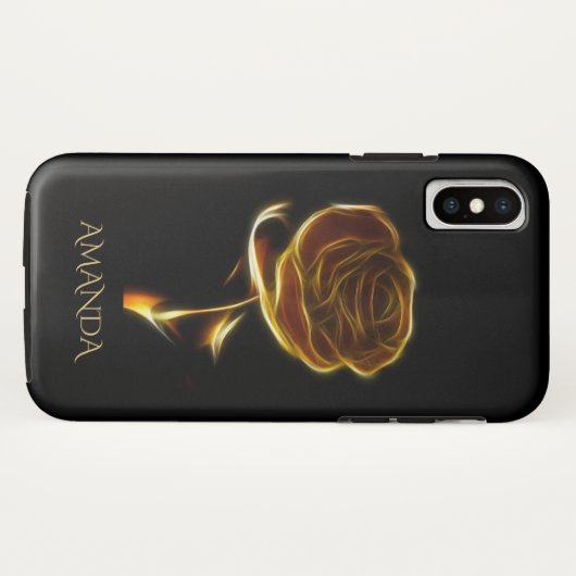 Elegante Flamme Golden Rose Case-Mate iPhone Hülle (Rückseite (Horizontal))