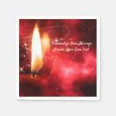 Elegante Flammenkerze auf Red Personalize Serviette (Vorderseite)