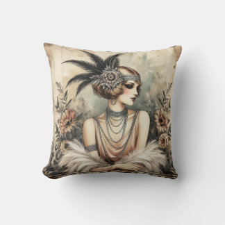 Elegante Flapper Lady der 1920er Jahre Kissen