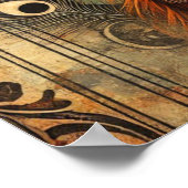 Elegante Flapper Lady in einem orangefarbenen Klei Poster (Ecke)