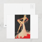 Elegante Flapper Postkarte (Vorne/Hinten)