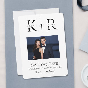 Elegante Flare-Monogramm-Hochzeit 'Save the Date'