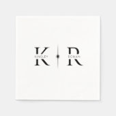 Elegante Flare-Monogramm-Hochzeit Serviette (Vorderseite)