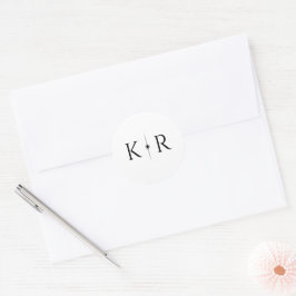 Elegante Flare-Monogramm-Hochzeitssiegel für Umsch Runder Aufkleber