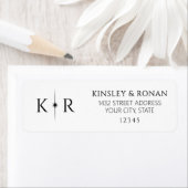 Elegante Flare-Monogramm-Rücksendeadresse für Hoch (Insitu)