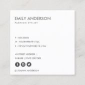 ELEGANTE FLASCHE GREEN BLUSPINK ROSE GOLD FLORAL QUADRATISCHE VISITENKARTE (Rückseite)