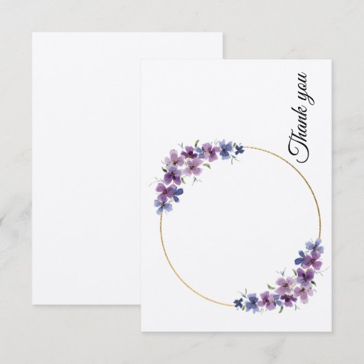 Elegante Flat Dankeschön Karte (Vorne/Hinten)