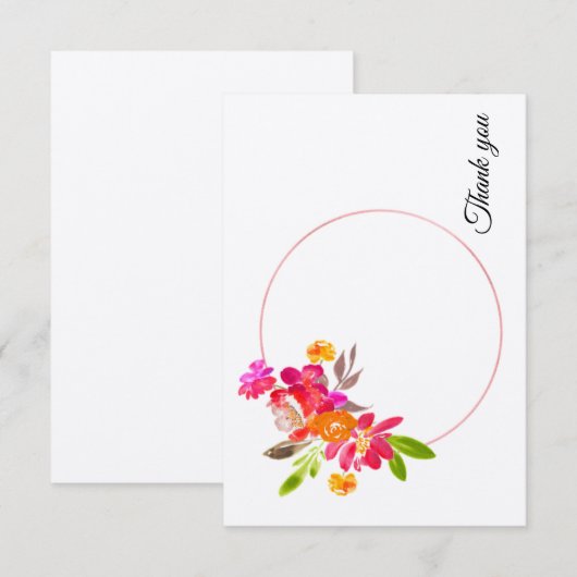 Elegante Flat Dankeschön Karte (Vorne/Hinten)