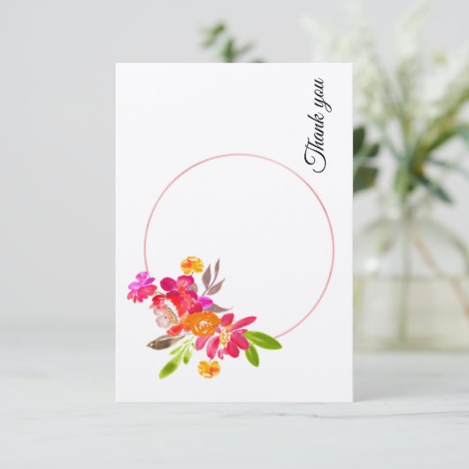 Elegante Flat Dankeschön Karte (Stehend Vorderseite)