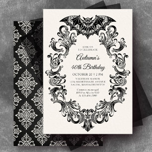 Elegante Fledermaus-Halloween-Geburtstag Einladung