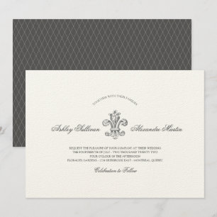 Elegante Fleur-de-Lis-Hochzeit mit RSVP Einladung