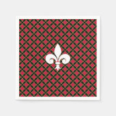 Elegante Fleur-de-lis oder Lily-Blume auf Schwarz Serviette (Vorderseite)