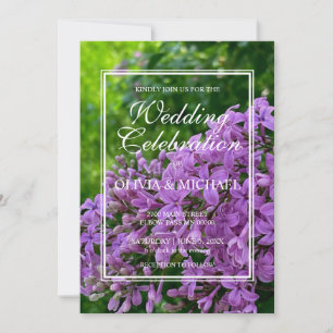 Elegante Flieder lila Lavendel Blumen Hochzeit Einladung