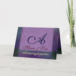 Elegante Flieder und lila Monogrammkarten