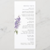Elegante Fliederhochzeit Programm (Rückseite)