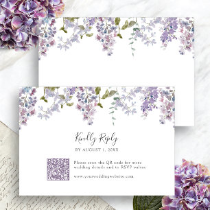 Elegante Fliederhochzeit RSVP Karte