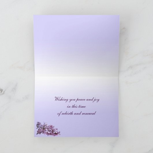 Elegante Fliedern Ostern Feiertagskarte (Innenseite)