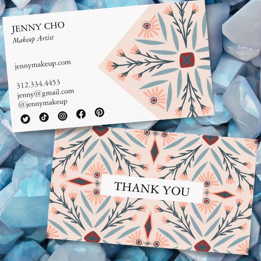 Elegante Fliesen Geometric Pink Order Danke Yo Visitenkarte