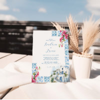 Elegante Fliesen mit floraler Wasserfarbe | Hochze