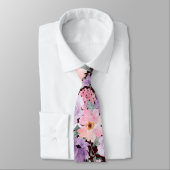 Elegante Flora auf Burgunder Wasserfarbenhochzeit Krawatte (Gebunden)