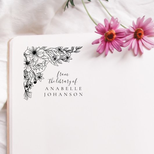 Elegante Flora aus der Bibliothek des Buches Gummistempel